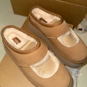 UGG Brown Shearling Slip-On Shoes